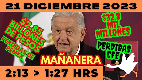 💩🐣👶 AMLITO | Mañanera *Jueves 21 de diciembre 2023* | El gansito veloz 2:13 a 1:27.