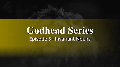 God Honest Truth Live Stream 5/28/2021 - Godhead Series Ep5 - Invariant Nouns