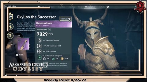 Assassin's Creed Odyssey- Weekly Reset 4/26/22