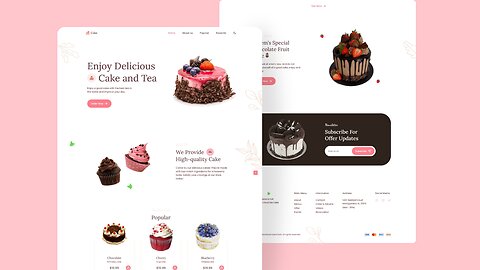 Responsive Cake Shop Website Design || HTML, CSS & JS