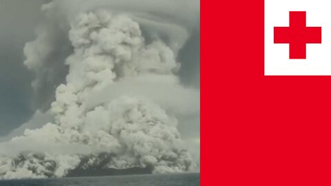 Tonga after an underwater volcano explodes on the island of Tonga.