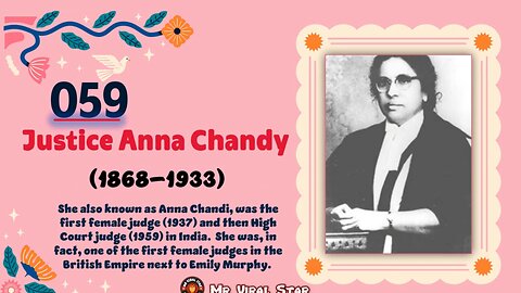 Justice Anna Chandy (1905–1996)| TOP 150 Women That CHANGED THE WORLD | Short Biography