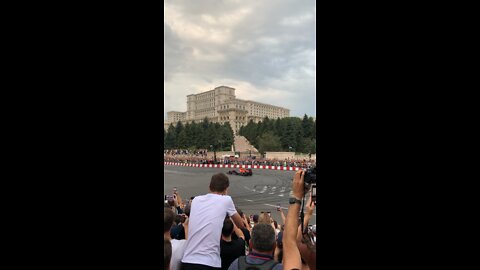 Red Bull RB7 V8 F1 car launch control in the middle of Bicharest