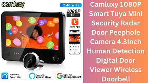 Camluxy 1080P Smart Tuya Mini Security Radar Door Peephole Camera