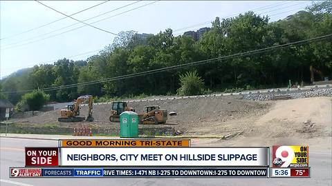 Neighbors, city meeting on Riverside Drive hillside slippage