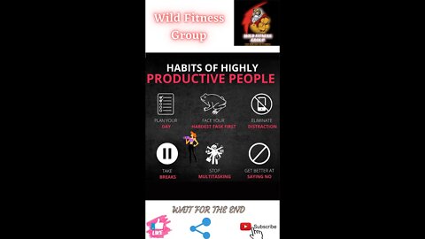 🔥Habits of highly productive people🔥#shorts🔥#fitnessshorts🔥#wildfitnessgroup🔥13 march 2022🔥