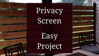 Privacy Screen - Easy Project