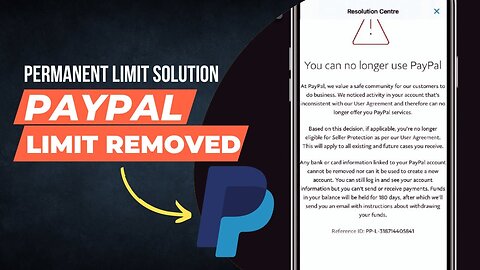 How to solve Paypal permanent limited - Account permanent limitation removed- YK Fearless