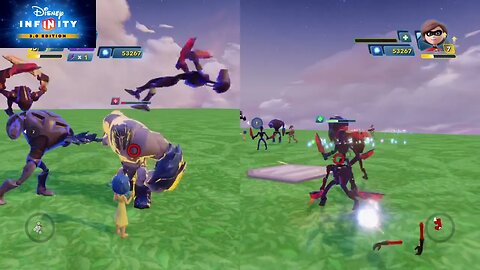 Disney Infinity 3.0 Joy & Battle Droids vs Mrs incredible and Frostgiants