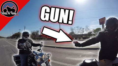 BIKER PULLS GUN AT STOP LIGHT!!!! RIP ALMOST DIED!!!