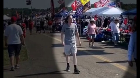 TRUMP SHOOTER SCENE WALKING AROUND AT RALLY