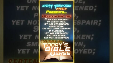 9.10.2022 | STORM MINISTRIES | Daily Bible Verse | 2 Corinthians 4:8-9 (ASV) | #shorts