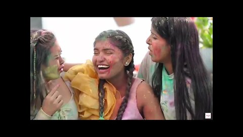 Girls Celebrating Holi With Life Hacks _ Anaysa(480P)