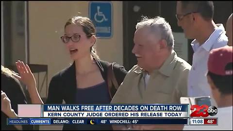 Man walks free from death row after decades in prison