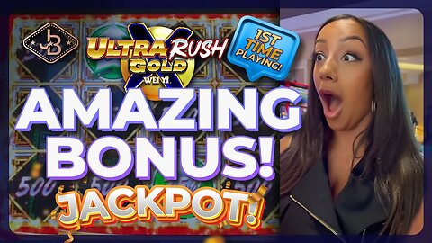 WOW! What A Slot Bonus! On Ultra Rush Gold Slot - First Time Playing.