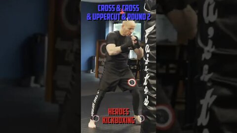 Heroes Training Center | Kickboxing "How To Double Up" Cross & Cross & Uppercut & Round 2 | #Shorts