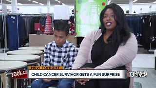 Childhood cancer survivor gets shopping spree