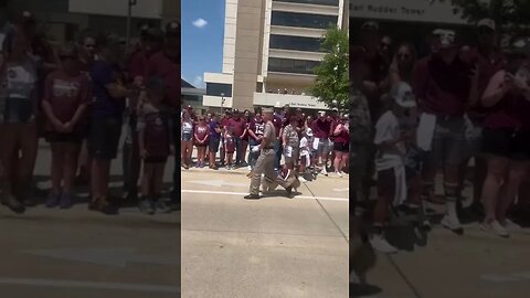 Texas A&M University Corps of Cadets March-in with Reveille | Aggies vs Appalachian State