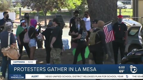 Protesters gather in La Mesa