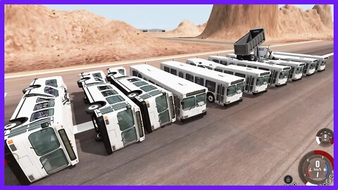 TruckFails | Cars vs 10 buses | BeamNG.Drive |TrucksFails