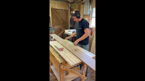 Adding a boarder made from walnut to my recycled skateboard coffee table ✨ #barousseworks