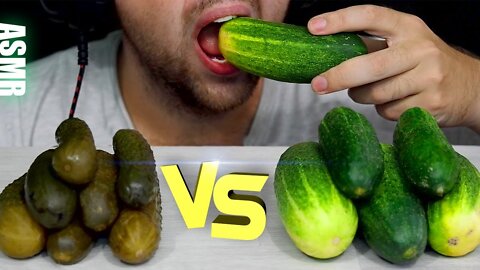 ASMR BATTLE 🥒🥒🥒 CRUNCHY FRESH CUCUMBERS 🆚 PICKLES | EATING SOUND (NO TALKING) 🎧 BEST SOUND