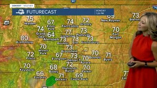 Quite a bit cooler in Denver to kick off the week