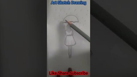 How to Draw Girl with Umbrella in Rainy Season Shorts-3 #shortsvideos #girlwithumbrella