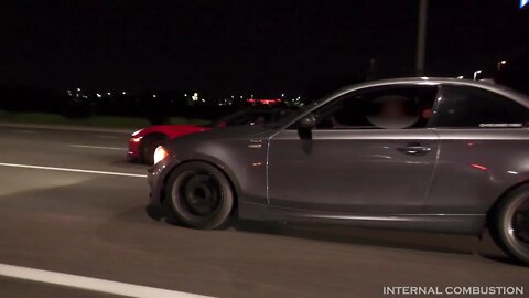 1300whp Nissan GTR vs BMW 135 Highway Roll