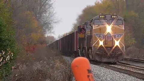 CSX W085 Loaded Herzog Ballast Train with UP and KCS Power from Sterling, Ohio October 28, 2023