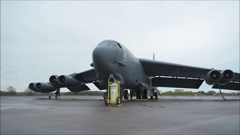 B-52H Stratofortress Flies an Integration Mission with NATO Allies