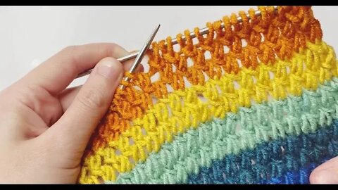 🧶How to knit almond stitch simple tutorial