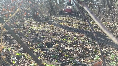 Ventrac 4500Y diesel Using tough cut to finish a trail.