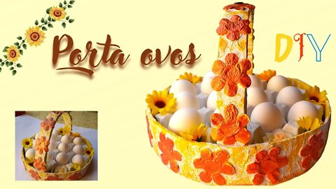 PORTA OVOS CESTINHA! FEITA DE PAPELÃO! DIY! EGG HOLDER!