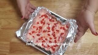 White chocolate maraschino cherry fudge