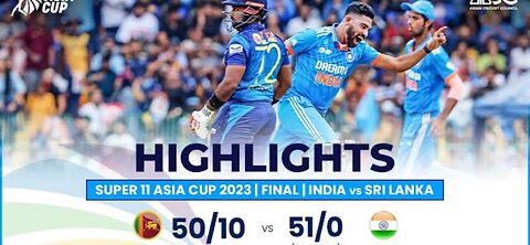 Super11 Asia Cup 2023 | Final | India vs Sri Lanka | Highlights