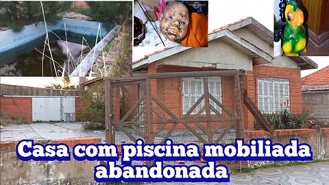 casa de veraneio com piscina abandonada com: móveis, roupas, tv's som toca discos 3 em 1 discos cd's