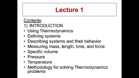 Lecture 1 - ME 3293 Thermodynamics I (Spring 2021)