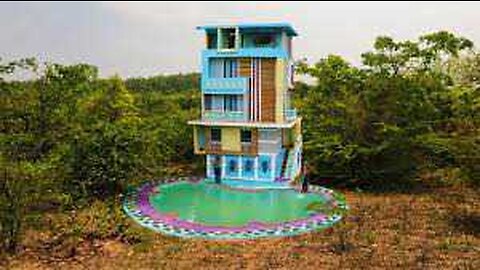 Building the Ultimate Water Slide for a 5-Story Mud House