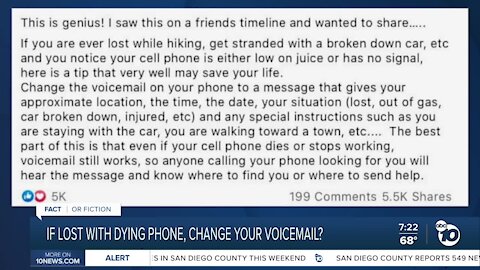 Fact or Fiction: Should you change your voicemail if you get lost with no cell service?