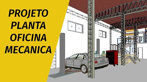 Planta de oficina mecanica Projeto completo