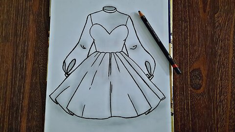 Frock drawing easy " Dress drawing easy: Dress design sketch.