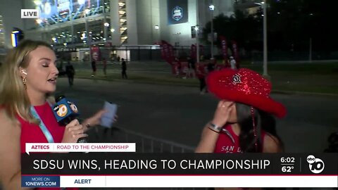 San Diego State fans in Houston and back home celebrate dramatic Final Four victory