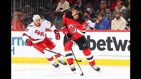 Jack Hughes Devils - Hurricanes- Game 2- 558 NHL Playoffs 2023 Stanley Cup Playoffs