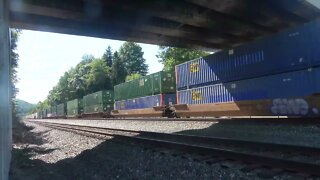 A Westbound intermodal with a DPU & helpers