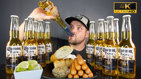 Drinking 12 Corona beers Mukbang ASMR