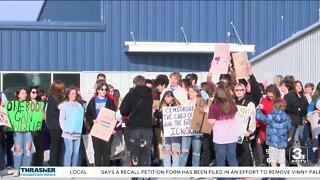 Students protest after books from high school library removed