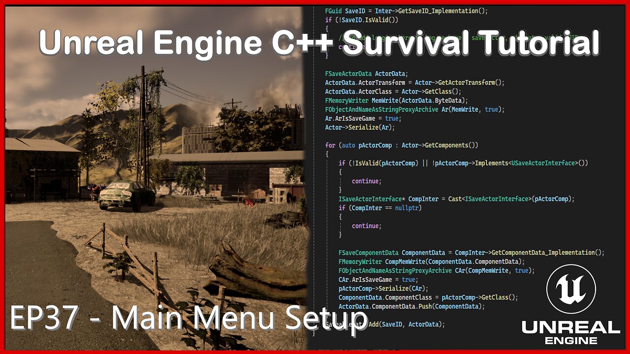 UE5 C++ Survival Game EP 37 - Main Menu and Level loading