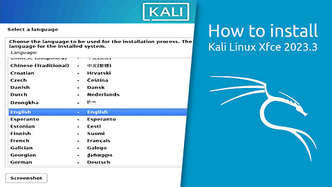 How to install Kali Linux Xfce 2023.3