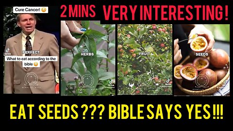 EAT SEEDS ??? BIBLE SAYS YES !!!